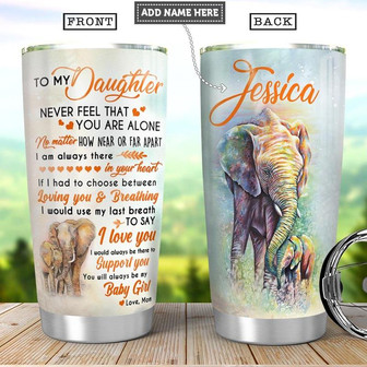 Personalized Elephant Mom To Daughter Stainless Steel Tumbler 20Oz - Thegiftio UK