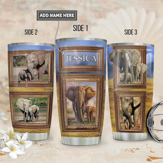Personalized Elephant Mom Stainless Steel Tumbler 20Oz - Thegiftio UK