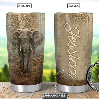Personalized Elephant Stainless Steel Tumbler 20Oz - Thegiftio UK