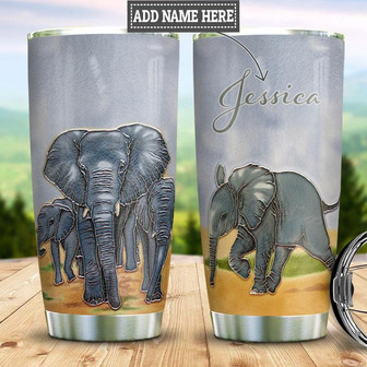 Personalized Elephant Stainless Steel Tumbler 20Oz - Thegiftio UK