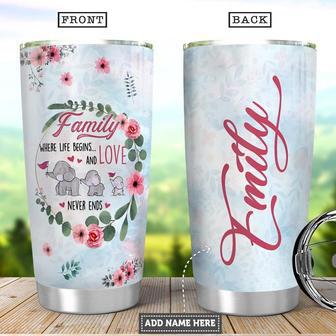 Personalized Elephant Family Stainless Steel Tumbler 20Oz - Thegiftio UK