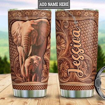 Personalized Elephant Stainless Steel Tumbler 20Oz - Thegiftio UK