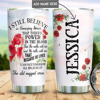 Personalized Faith Amazing Grace Stainless Steel Tumbler 20Oz - Thegiftio