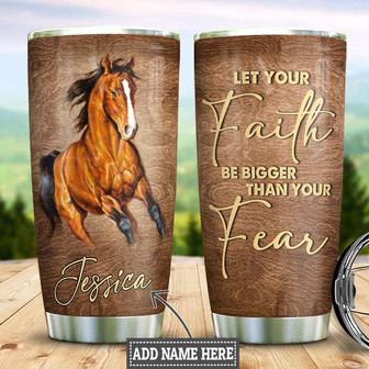 Personalized Faith Horse Stainless Steel Tumbler 20Oz - Thegiftio UK