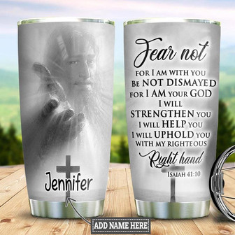 Personalized Faith Jesus Right Hand Stainless Steel Tumbler 20Oz - Thegiftio UK