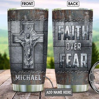 Personalized Faith Metal Style Stainless Steel Tumbler 20Oz - Thegiftio UK