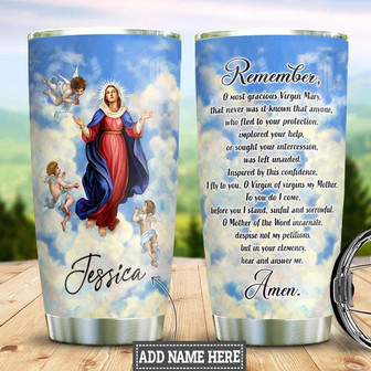 Personalized Faith Mother Mary Amen Stainless Steel Tumbler 20Oz - Thegiftio UK