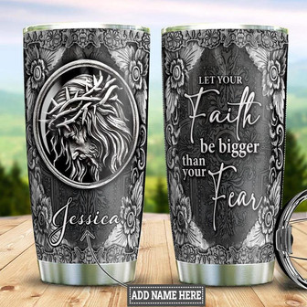 Personalized Faith Silver Style Stainless Steel Tumbler 20Oz - Thegiftio UK