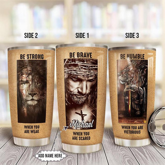 Personalized Faith Strong Brave Humble Stainless Steel Tumbler 20Oz - Thegiftio UK