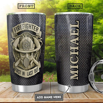 Personalized Firefighter Bronze Style Stainless Steel Tumbler 20Oz - Thegiftio UK