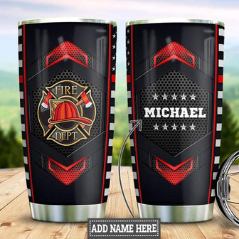 Personalized Firefighter Metal Layer Stainless Steel Tumbler 20Oz - Thegiftio UK