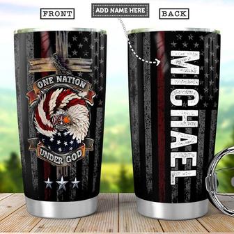 Personalized Firefighter One Nation Under God Stainless Steel Tumbler 20Oz - Thegiftio UK