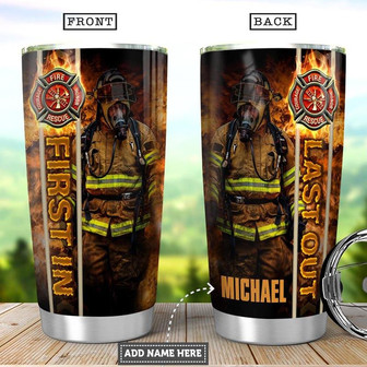 Personalized Firefighter Stainless Steel Tumbler 20Oz - Thegiftio UK