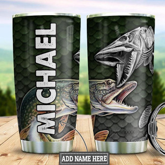 Personalized Fishing Bone Stainless Steel Tumbler 20Oz - Thegiftio UK