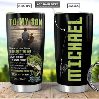 Personalized Fishing Dad To Son Stainless Steel Tumbler 20Oz - Thegiftio UK