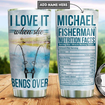 Personalized Fishing Facts Stainless Steel Tumbler 20Oz - Thegiftio UK