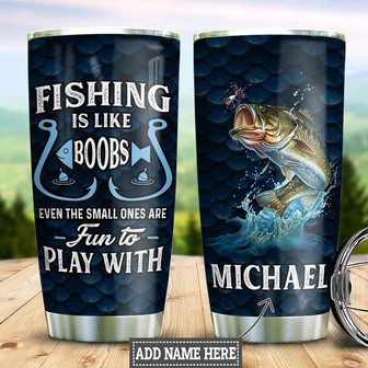 Personalized Fishing Fun Stainless Steel Tumbler 20Oz - Thegiftio UK