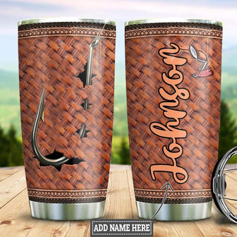 Personalized Fishing Hook Stainless Steel Tumbler 20Oz - Thegiftio UK