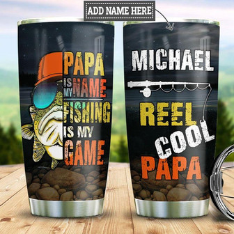 Personalized Fishing Papa Stainless Steel Tumbler 20Oz - Thegiftio UK