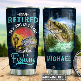 Personalized Fishing Retired Stainless Steel Tumbler 20Oz - Thegiftio UK