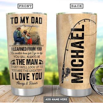 Personalized Fishing Son To Dad Stainless Steel Tumbler 20Oz - Thegiftio UK