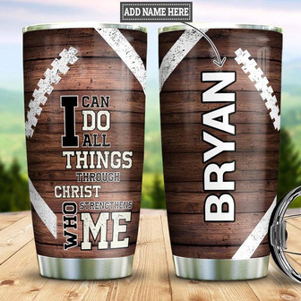 Personalized Football Christ Stainless Steel Tumbler 20Oz - Thegiftio UK