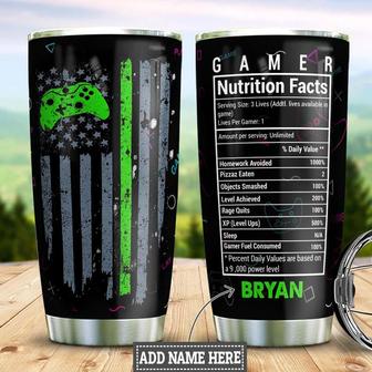 Personalized Gamer Nutrition Facts Stainless Steel Tumbler 20Oz - Thegiftio