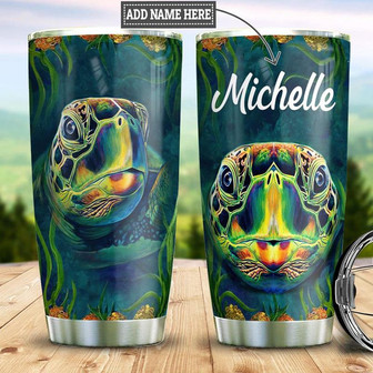 Personalized Green Turtle Stainless Steel Tumbler 20Oz - Thegiftio UK