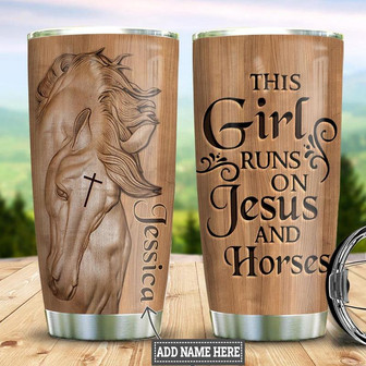 Personalized Horse Faith Wooden Style Stainless Steel Tumbler 20Oz - Thegiftio