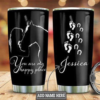 Personalized Horse Happy Place Stainless Steel Tumbler 20Oz - Thegiftio UK