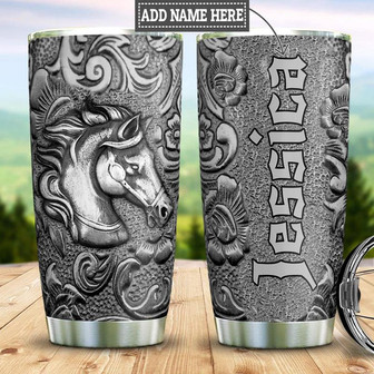 Personalized Horse Silver Style Stainless Steel Tumbler 20Oz - Thegiftio UK