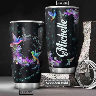 Personalized Hummingbird Faith Hope Love Stainless Steel Tumbler 20Oz - Thegiftio UK