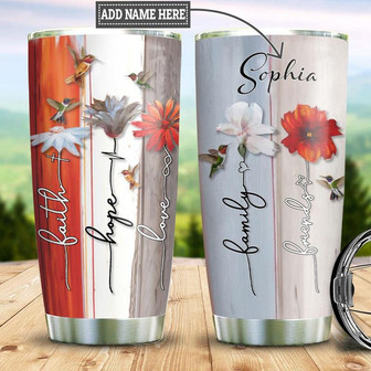 Personalized Hummingbird Flower Stainless Steel Tumbler 20Oz - Thegiftio UK