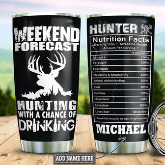 Personalized Hunting Weekend Facts Stainless Steel Tumbler 20Oz - Thegiftio UK