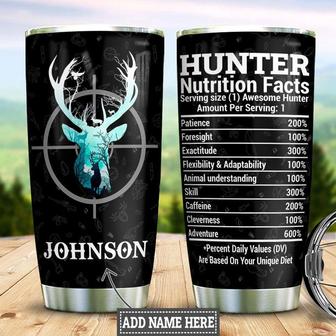 Personalized Hunting Nutrition Facts Stainless Steel Tumbler 20Oz - Thegiftio UK