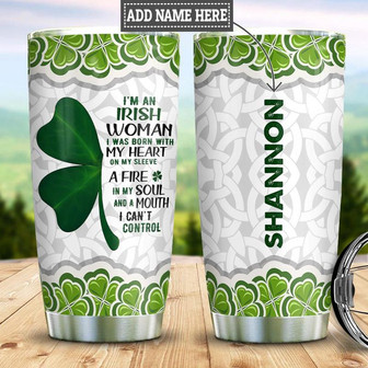 Personalized Irish Woman Celtic Pattern Stainless Steel Tumbler 20Oz - Thegiftio