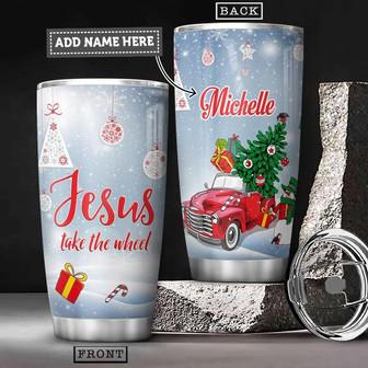 Personalized Jesus Christmas Truck Stainless Steel Tumbler 20Oz - Thegiftio UK