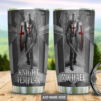 Personalized Knight Templar Stainless Steel Tumbler 20Oz - Thegiftio UK