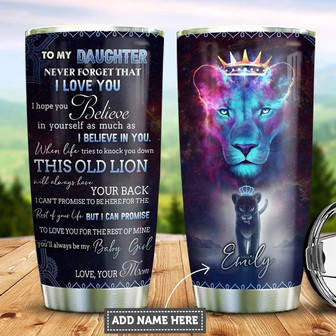 Personalized Lion Mom To Daughter Stainless Steel Tumbler 20Oz - Thegiftio UK