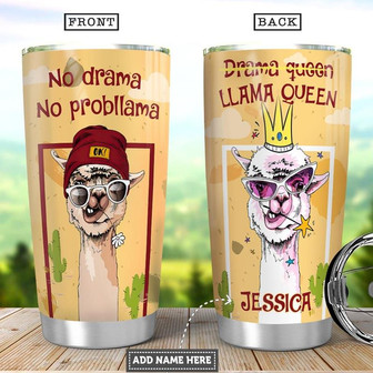 Personalized Llama Queen Stainless Steel Tumbler 20Oz - Thegiftio