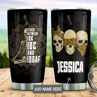 Personalized Mandala Skull Stainless Steel Tumbler 20Oz - Thegiftio UK