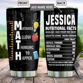 Personalized Math Teacher Nutrition Facts Stainless Steel Tumbler 20Oz - Thegiftio UK