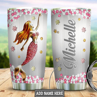 Personalized Mermaid Jewelry Style Stainless Steel Tumbler 20Oz - Thegiftio UK