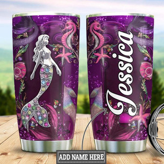 Personalized Mermaid Ocean Jewelry Style Stainless Steel Tumbler 20Oz - Thegiftio UK