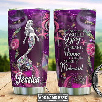 Personalized Mermaid Spirit Jewelry Style Stainless Steel Tumbler 20Oz - Thegiftio UK