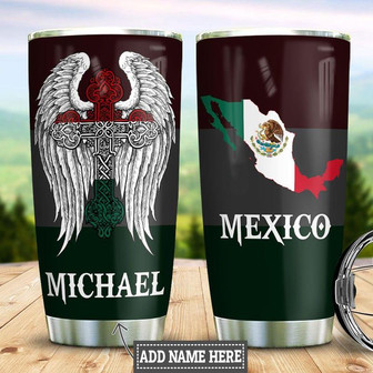 Personalized Mexico Faith Wings Stainless Steel Tumbler 20Oz - Thegiftio UK