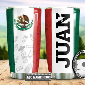 Personalized Mexico Flag Tequila Stainless Steel Tumbler 20Oz - Thegiftio UK