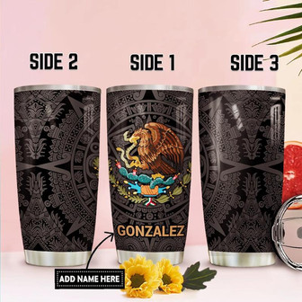 Personalized Mexico Symbol Stainless Steel Tumbler 20Oz - Thegiftio UK