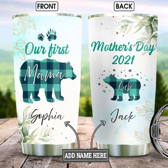Personalized Mom Cub First Mothers Day Stainless Steel Tumbler 20Oz - Thegiftio UK