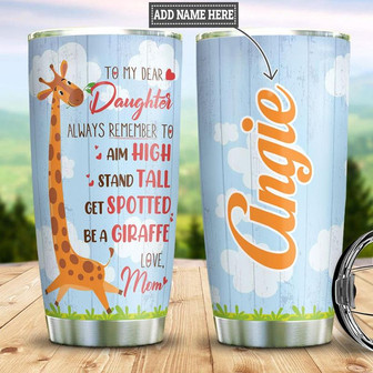 Personalized Mom To Daughter Giraffe Stainless Steel Tumbler 20Oz - Thegiftio